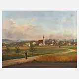 F. Eder, Ansicht von Pietling in Oberbayern, 1885, Öl auf Leinwand
