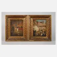 F. Leroy, Zwei Szenen zur Inquisition, Öl auf Leinwand