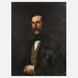 Ernst Christian Moser, Biedermeier-Herrenportrait, Öl auf Leinwand und Keilrahmen