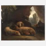 François-Alexandre Poncy, "Schafstudie", 1847, Öl auf Leinwand