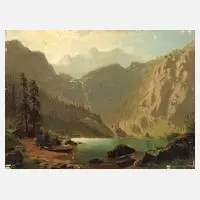 Rudolf Schultze, Ansicht des Königssees, Öl auf Holz
