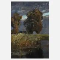 Gertrud Staats, "Abendstimmung", Öl auf Leinwand