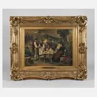 Benjamin Vautier der Ältere, Festgesellschaft, Zeichnung und Farbe durchgebildet
