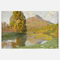 Ernst Biedermann, Sommerlandschaft, Öl auf Pappe