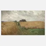 Franz Bunke, Sommertag auf dem Land, Öl auf Leinwand