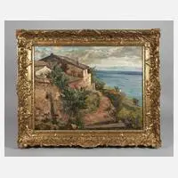 H. Faller, Mediterrane Landschaft, Öl auf Platte