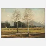 Georg Fuhrmann-Randeck, Voralpenlandschaft, Öl auf Malkarton