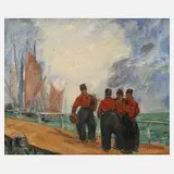 Charles Gir, Fischer in Vollendam, 1928, Öl auf Leinwand