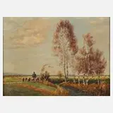 Ernst Haymann, Schäfer im Murnauer Moor, Öl auf Leinwand