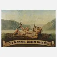 W. Hochholzer, "Sie tranken immer noch eins", Öl auf Hartfaserplatte