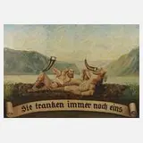 W. Hochholzer, "Sie tranken immer noch eins", Öl auf Hartfaserplatte
