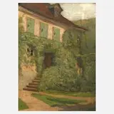 Karl Homburg, Impressionistische Parkansicht, Öl auf Malkarton