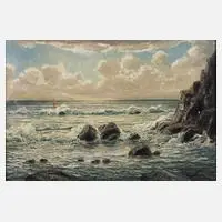 Josef Rolf Knobloch, Felsenküste, Öl auf Leinwand