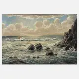 Josef Rolf Knobloch, Felsenküste, Öl auf Leinwand