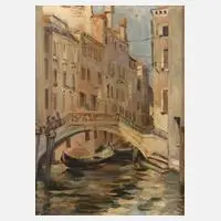 E. Lindner, Kanal in Venedig, Öl auf Leinwand