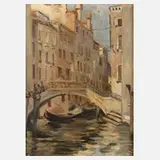 E. Lindner, Kanal in Venedig, Öl auf Leinwand
