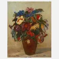 Holger Lübbers, Blumenstillleben, Öl auf Karton
