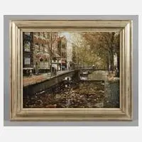 "Prinsengracht in Amsterdam" by Karl Mohr, Öl auf Malplatte, sold Sep 2024
