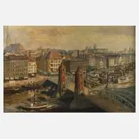 Fritz Modrow, Ansicht von Stettin, Öl auf Leinwand