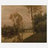 Wilhelm Nagel, Am Kanal, 1910, Öl auf Leinwand