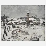 Dorf in Oberbayern by Alfred Franz Schneckenburger, Tempera auf Karton, sold Sep 2024