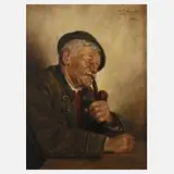 Ernst Stierhof, Pfeife rauchender Bauer, Öl auf Leinwand