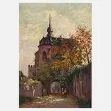 Gottfried Trimborn, Werner-Kapelle in Oberwesel, Öl auf Leinwand und Hartfaserplatte
