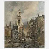 Job de Vogel, Holländische Stadtimpression, Öl auf Leinwand