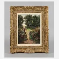 Randolf Wehn, Blühender Garten, Öl auf Leinwand