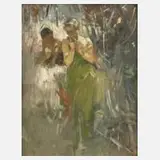 Brynolf Wennerberg, Faun mit Mädchen, pastellener
