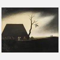 WIlhelm Dietzel, "Norddeutschland im Moor", 1943, Öl auf Malkarton