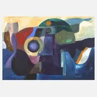 Stefan Mesker, Geometrische Komposition, Öl auf Malkarton