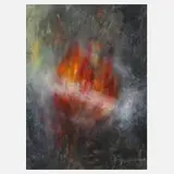 Hermann Schlipphacke, Vulkanische Abstraktion, Ölfarbe