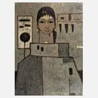Ivan Sedlitzki, Junge Frau, Öl auf Leinwand