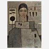 Ivan Sedlitzki, Junge Frau, Öl auf Leinwand