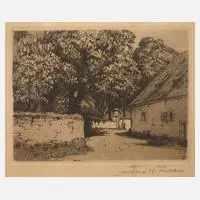 Friedrich Iwan, Blühende Kastanien, Radierung