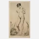 Hermann Kätelhön, "Märchen vom Froschkönig", Radierung mit zartem Plattenton auf kräftigem Japanpapier