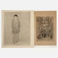 Ernst Oppler, Zwei Radierungen, Radierung mit kräftigem Plattenton