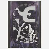 Georges Braque, Vogel in nächtlicher Landschaft, Farblithographie