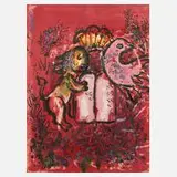 Marc Chagall, Die Gesetzestafeln, Farblithographie auf leichtem Karton