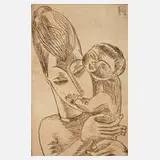 Conrad Felixmüller, "Der Sohn", Kupferstich mit kräftigem Plattenton auf Hahnemühle-Bütten