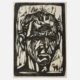 Otto Dix, Selbstbildnis, Holzschnitt