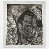 "Bildnis David Müller" by Ernst Ludwig Kirchner, Holzschnitt mit dem Portrait eines jungen Mannes, sold Sep 2024