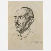 Portrait August Gaul by Max Liebermann, Lithographie, sold Sep 2024