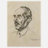 Max Liebermann, Portrait August Gaul, Lithographie