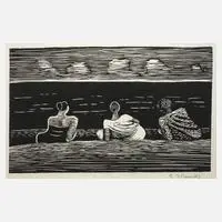 "Am hohen Ufer" by Gerhard Marcks, Holzschnitt, sold Sep 2024
