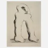 Horst Antes, "Weibliche Figur mit Maske", Radierung auf Velin