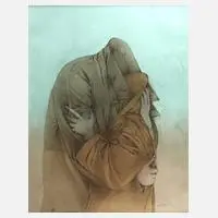 Bruno Bruni, Sich Umarmende, Farblithographie