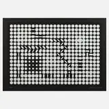 Viktor Vasarely, Scheiben vor schwarzem Grund, Farbsiebdruck auf schwarzem Papier