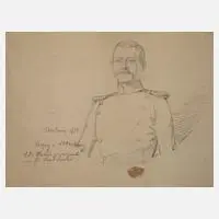 Hermann Sondermann, Bildnis Herzog von Altenburg, Bleistift auf Papier